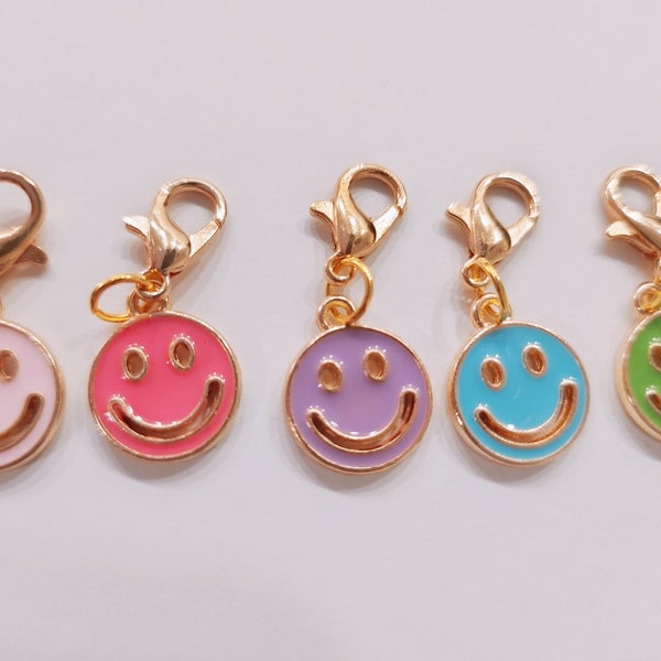 Colorful Smile Charm/ Smiley Face Double Side Alloy Enamel Color Charms/ Smile Pet Charm / Smiley Dog Charm