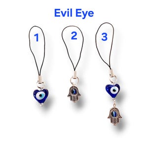 Evil Eye Phone Charm/ Heart Evil Eye Phone Charm/ Healing hand Phone Charm/ Hamsa Evil Eye hand Charm