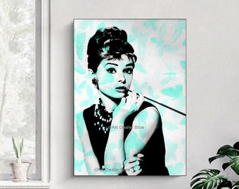 Audrey Hepburn Print, Fashion Wall Art, High Fashion Canvas Print, Audrey Style, Pop Art Print, Filmstar Art Print, Glam Wall Art