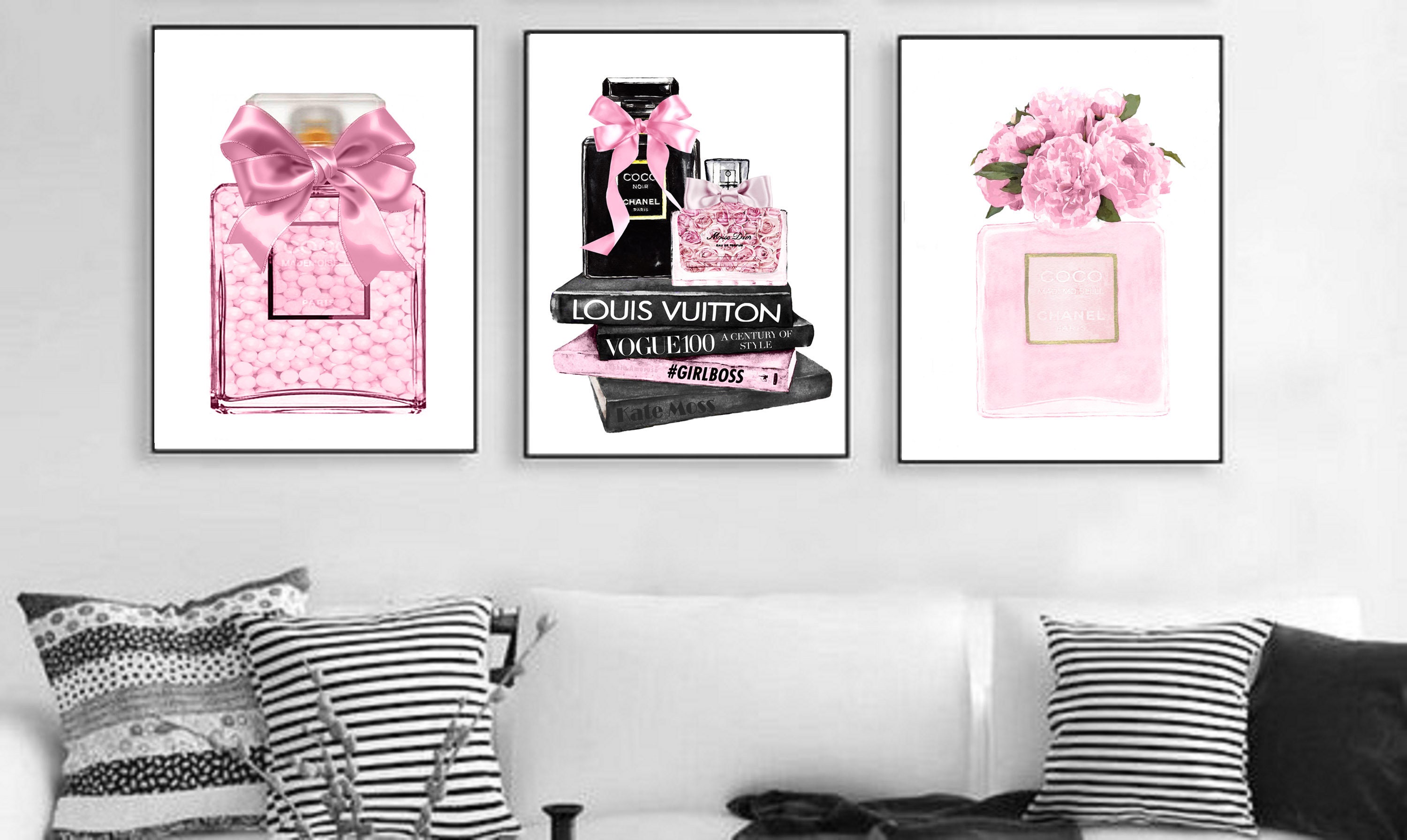 Glam Set Canvas Print Glam Wall Art Fashion Canvas Print Etsy