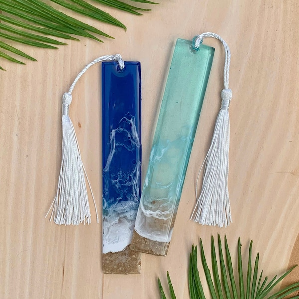 Ocean Resin Bookmark with Real California Sand