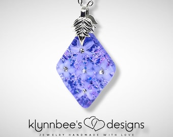 White Flowers with Rhinestone Center in Blue and Purple Glitter Resin