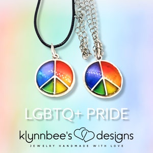 Rainbow Peace Sign Pendants
