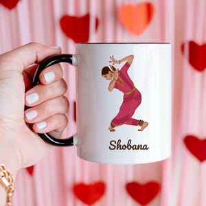 Arangetram gift, personalised bharatanatyam Accent Mug, Bharathanatyam dancer Gift, dance teacher gift , indian classical dance, indian mug
