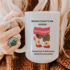 Arangetram gift, personalised bharatanatyam ceramic mug,  indian classical Dancer, dance lover gift, ghungroo feet design, custom name mug