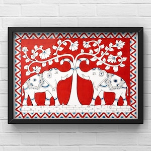 Indian art print // Kalamkari Painting //Indian painting // Indian Folk Art Print