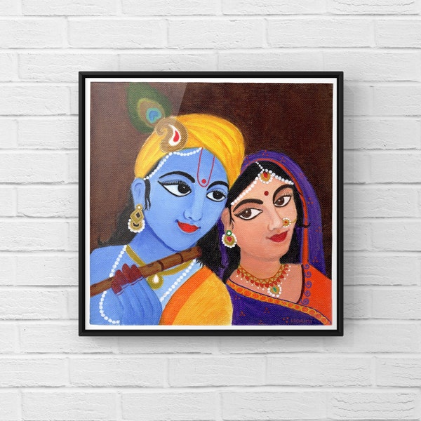 Radha Krishna painting // Indian art// lord krishna art // Radha krishna art