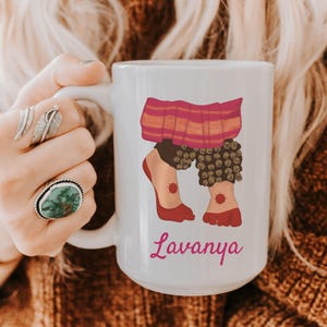 Arangetram gift, personalised bharatanatyam ceramic mug,  indian classical Dancer, dance lover gift, ghungroo feet design, custom name mug