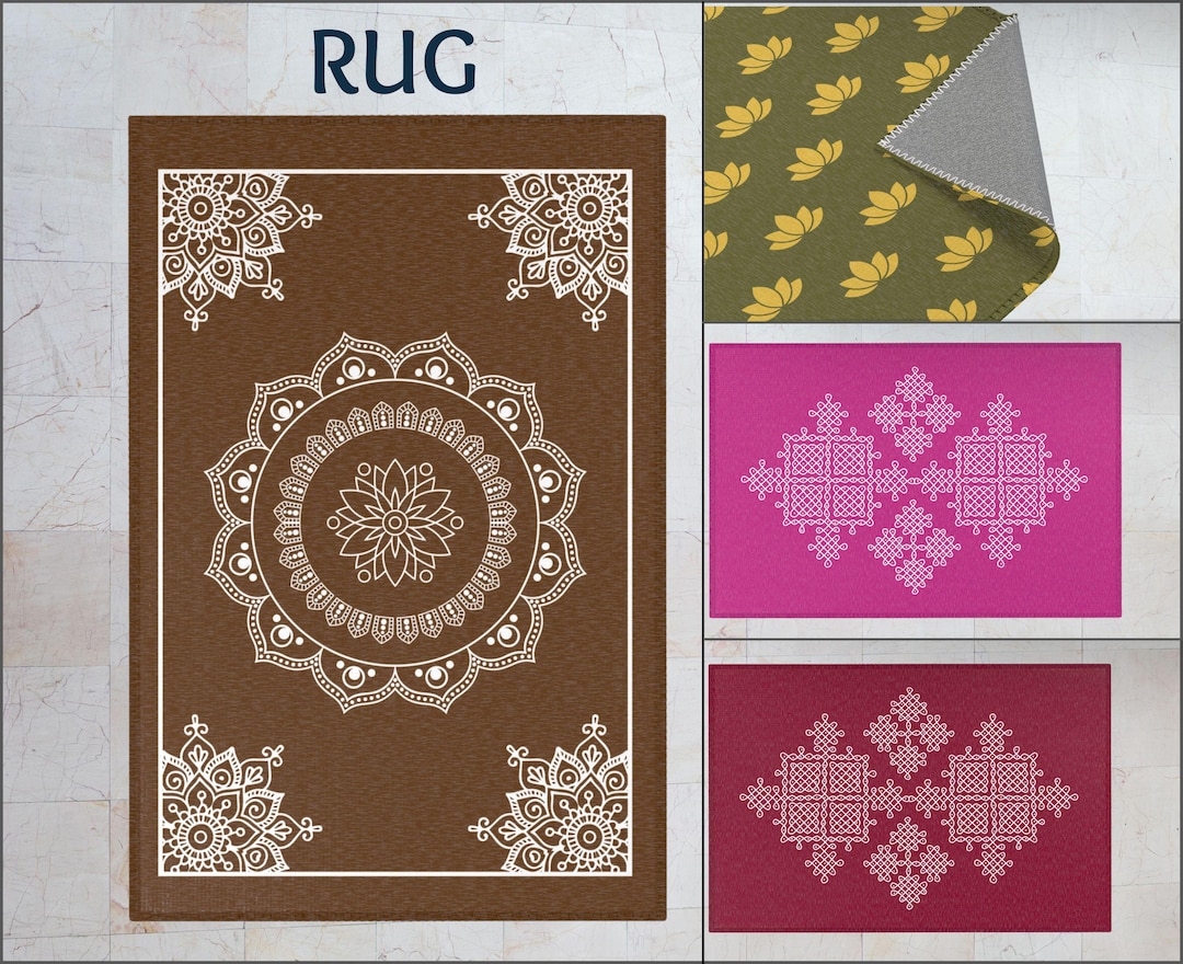 Pooja Decoration, Rangoli Mat Area Rug, Mandir Mat, Diwali Decor, Haldi ...