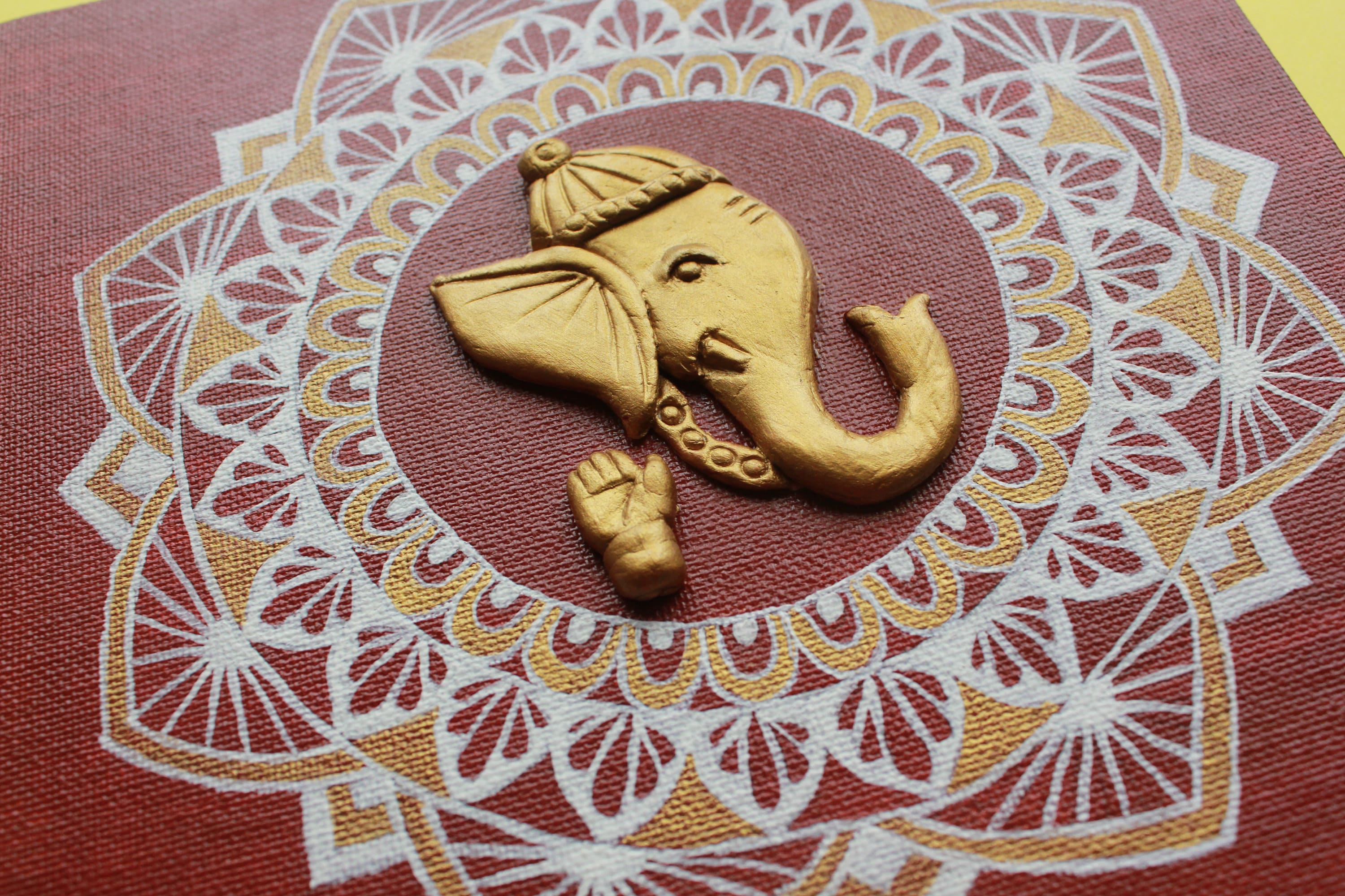 Ganesh // Clay Mural// Ganesha Wall Art // Mandala Wall Art Etsy UK