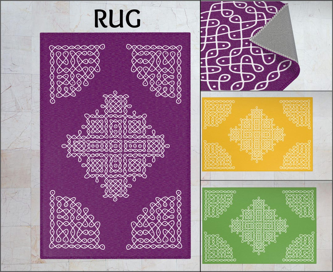 Cloth Rangoli Pooja Decoration, Rangoli Mat Area Rug, Mandir Mat, Pooja Backdrop ...