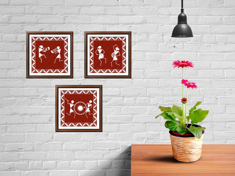 Warli Art Prints Set of 3 // Indian Decor// Indian Wall Decor Etsy Ireland