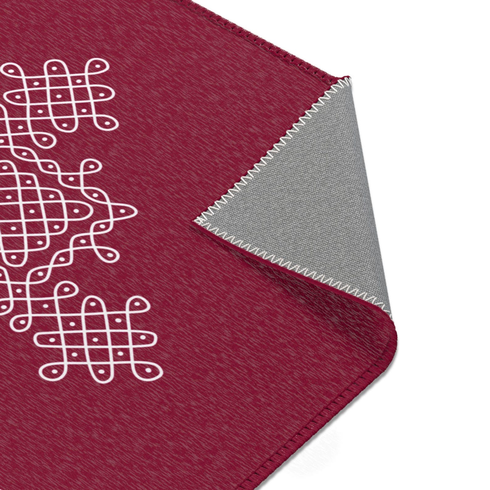 Pooja Decoration, Rangoli Mat Maroon Area Rug, Mandir Mat, Puja ...