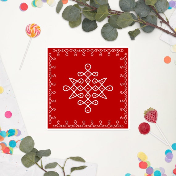 Kolam Stickers// Dot Kolam // Pooja Decor// Rangoli Stickers Etsy UK