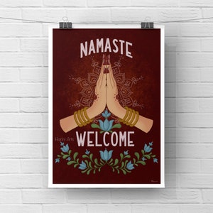 Namaste wall decor || Namaste sign  || Indian entrance decor || Namaste welcome Indian painting