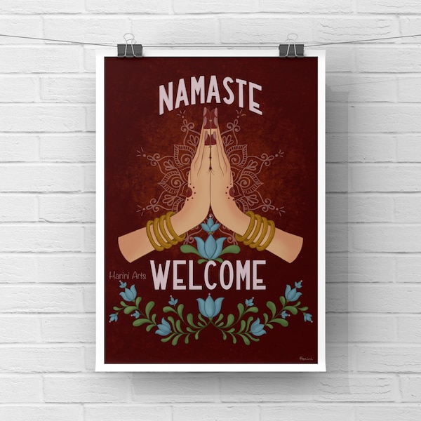 Namaste wall decor || Namaste sign  || Indian entrance decor || Namaste welcome Indian painting