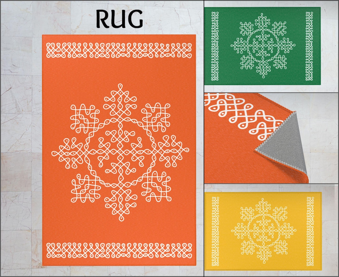 Pooja Decoration, Rangoli Mat Area Rug, Mandir Mat, Pooja Backdrop ...