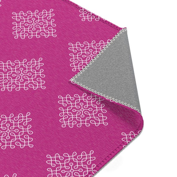 Rangoli mat pink Area Rug, pooja decoration, mandir mat, pooja backdrop,  Diwali decor, Haldi backdrop, Haldi decor, indian backdrop rug