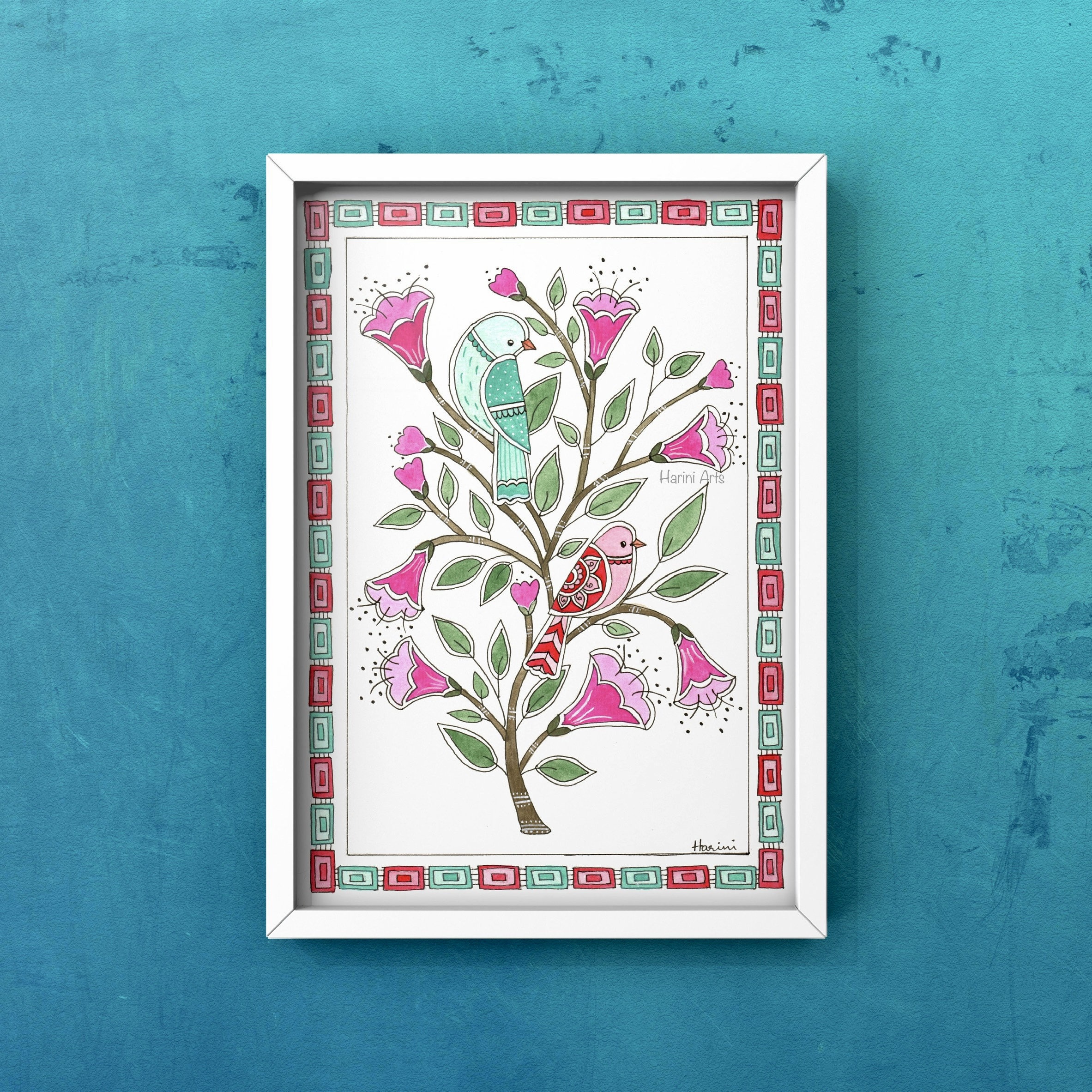 Madhubani Painting || Madhubani Wall Art Print || Indian Painting ...
