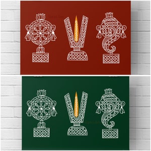 sanku, chakra, namam Kolam DIGITAL DOWNLAD // Pooja room decor // Housewarming decor // Dot Kolam