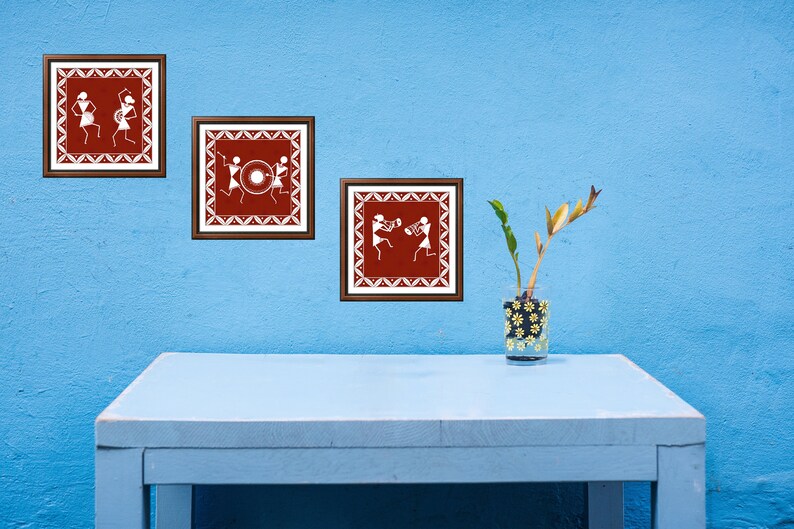 Warli Art Prints Set of 3 // Indian Decor// Indian Wall Decor // Indian