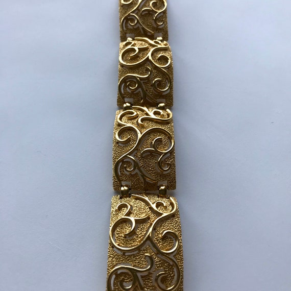 Trifari Vintage Bracelet-Wide Modernist Swirl Jew… - image 4
