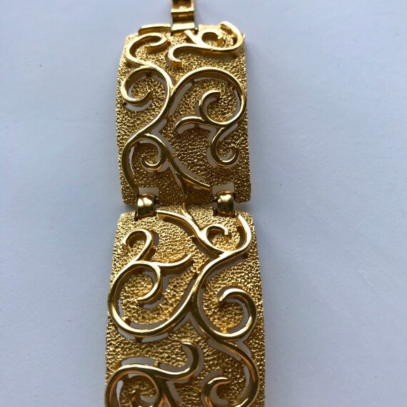 Trifari Vintage Bracelet-Wide Modernist Swirl Jew… - image 1