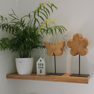 Schwebendes Wandregal Eiche nach Maß | Massivholz Regal handmade | Floating Shelf | Eichenregal | Stärke 2,5cm & 3cm | Wandboard Eiche Bild 2