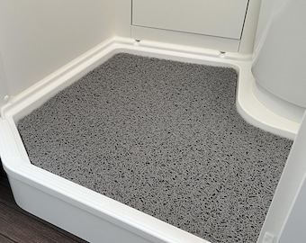 VW Grand California Badmatte | Passgenaue Schlingenmatte 600 & 680 | Duscheinlage Wohnmobil | Camping Badezimmer Matte | Badteppich grau