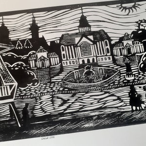 SZCZECIN CITY II linocut 24x48cm zdjęcie 3