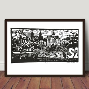 SZCZECIN CITY II linocut 24x48cm zdjęcie 1