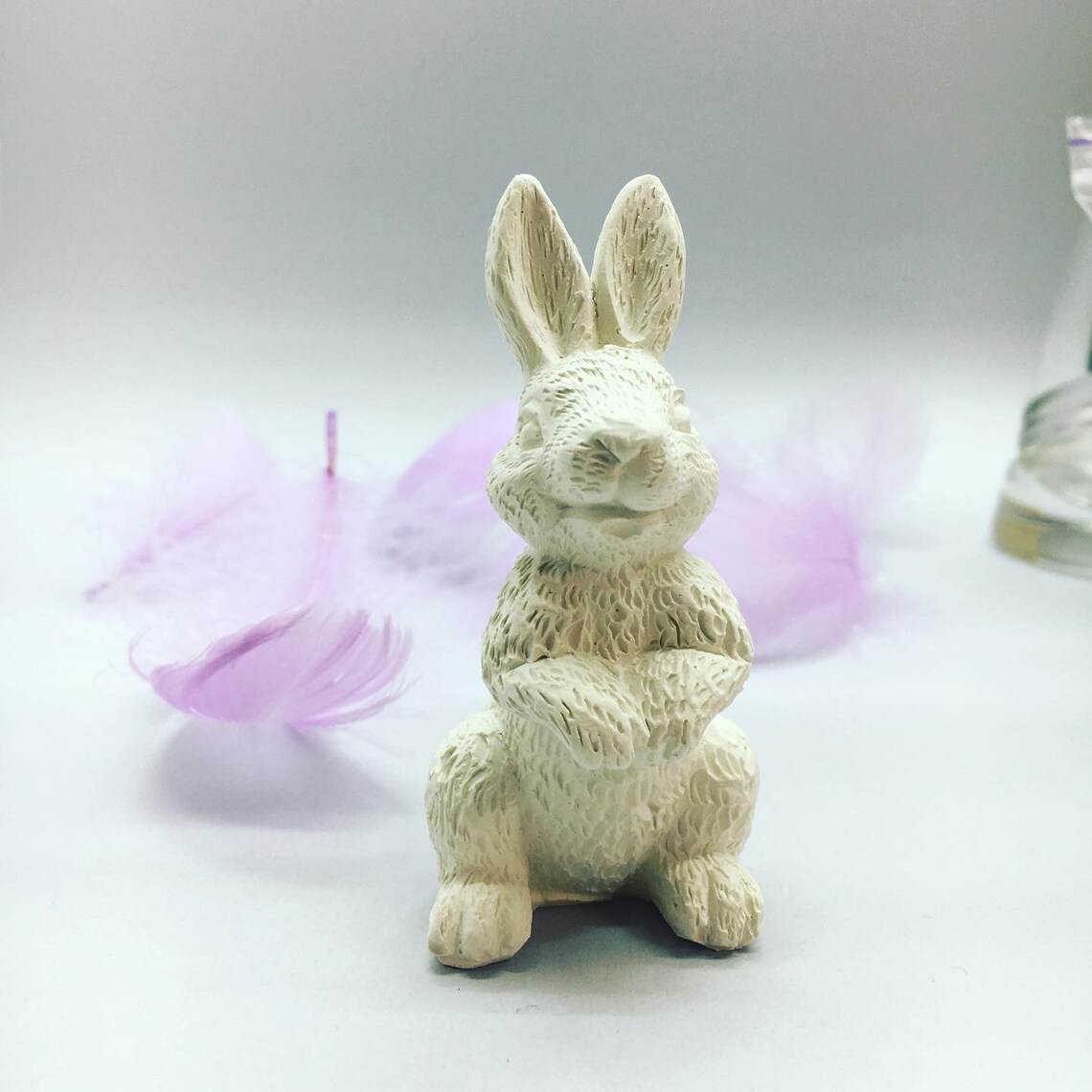 Rabbit figurine Plaster sculpture Etsy