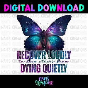Recover Loudly Self Care PNG | Christian Faith Bible Verse | Instant Download | SVG Clip Art | Nan&#39;s Creations | Digital Design