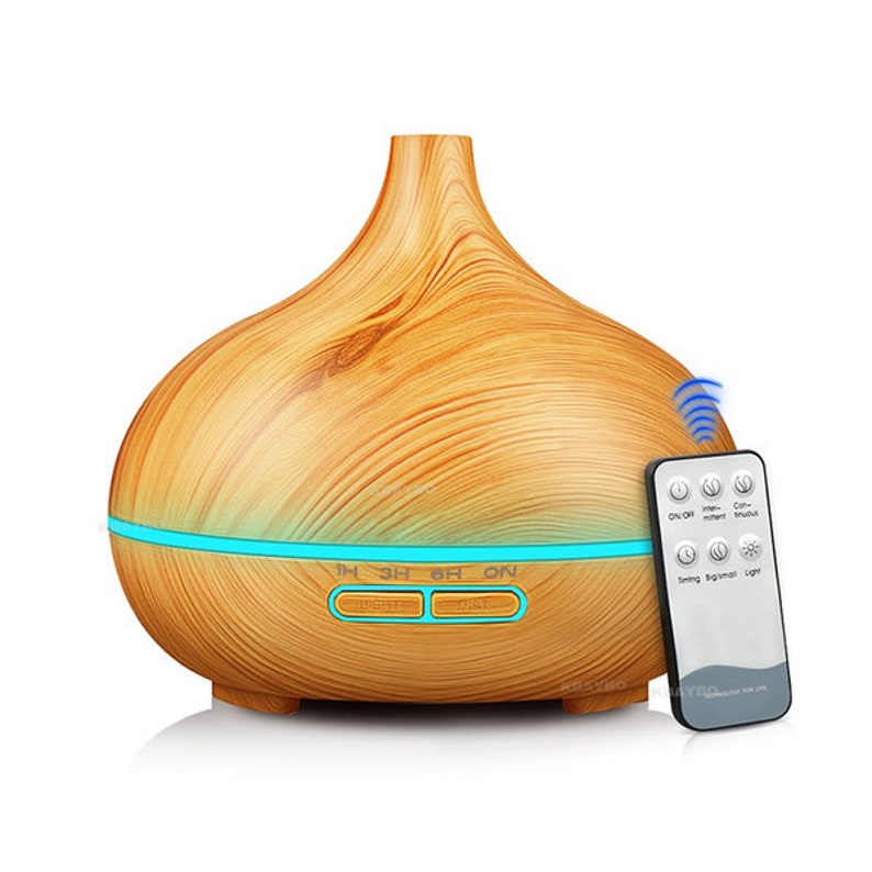 500ml Solid wood grain Essential oil Diffuser with Remote Etsy