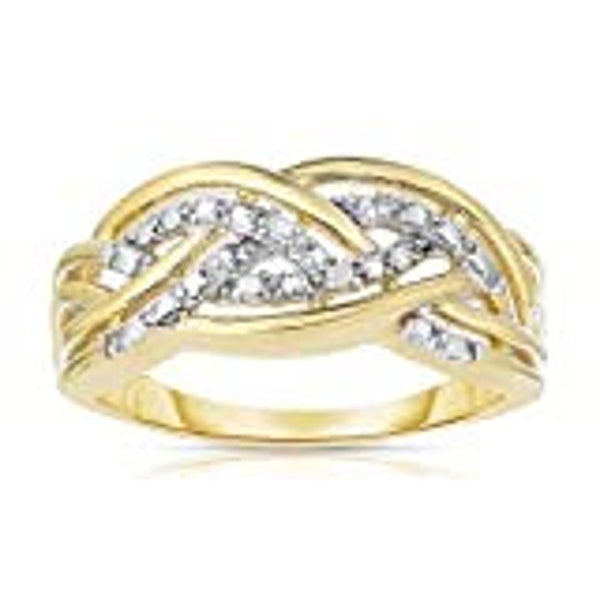 NATALIA DRAKE Gold Over Silver Diamond Accent Ring