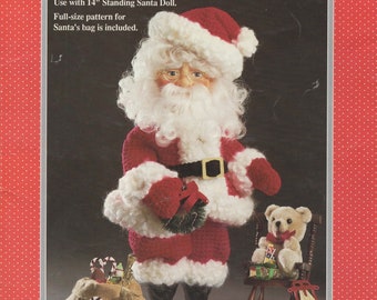 PDF Vintage Santa Clause crochet pattern, Christmas toy