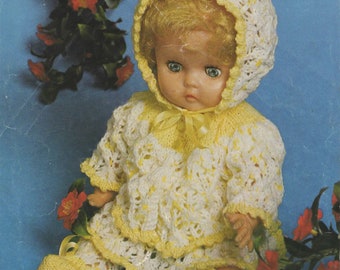 1975 Doll Clothes Knitting Pattern: Quicker Knit Chunky Wool for 16" Doll (PDF)