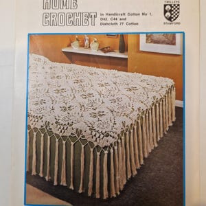 PDF Vintage Twilleys 6235 Mönster, Virkad duk, justerbart överkast. Sjal