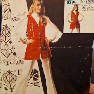 PDF Patons 6396 Crochet jerkin Design pattern Vintage1970's