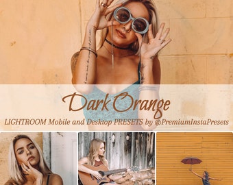 6 Mobile and Desktop Lightroom Presets. Instagram presets Mobile Lightroom Presets, Desktop Presets, Blogger Presets. Dark Orange presets