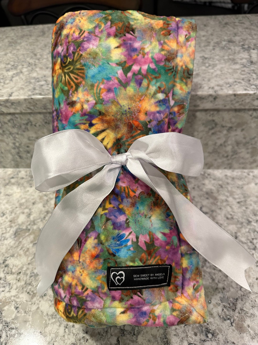 55 X 51 Minky Green and Yellow Blanket Etsy