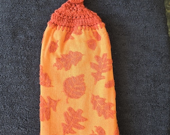 Crocheted Leaves hand towel