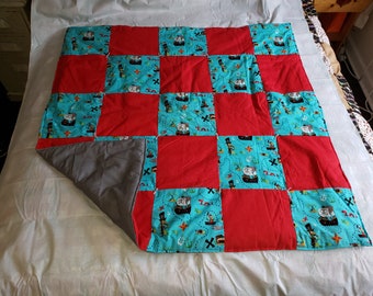 Pirate Skull Print Pattern Bed Set Quilt