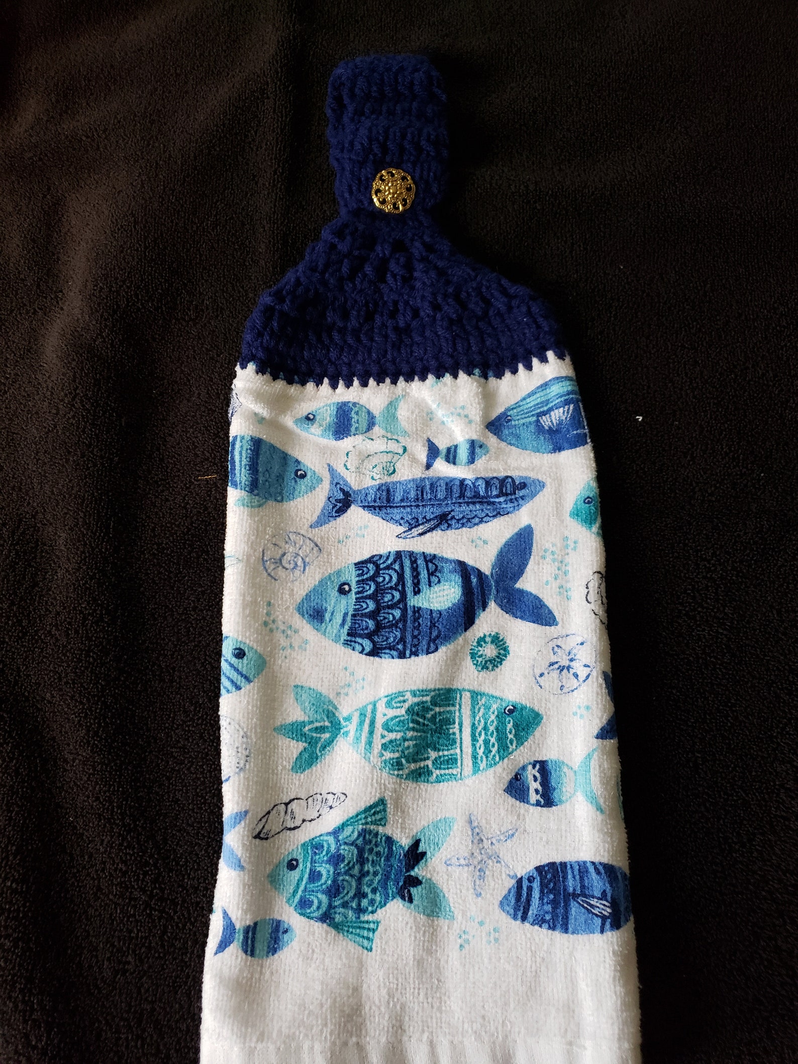 Crocheted Fish hand towel 4 Etsy
