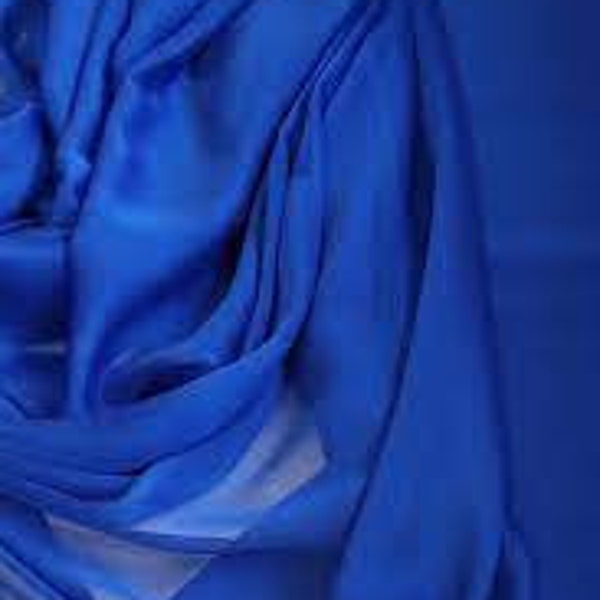 CHIFFON Szyfon Fabric Material Plain Airy, Skirt, Skirts, Scarf Scarves, Skirt Beach Pareo, CHIFFON blue, Cornflower chiffon
