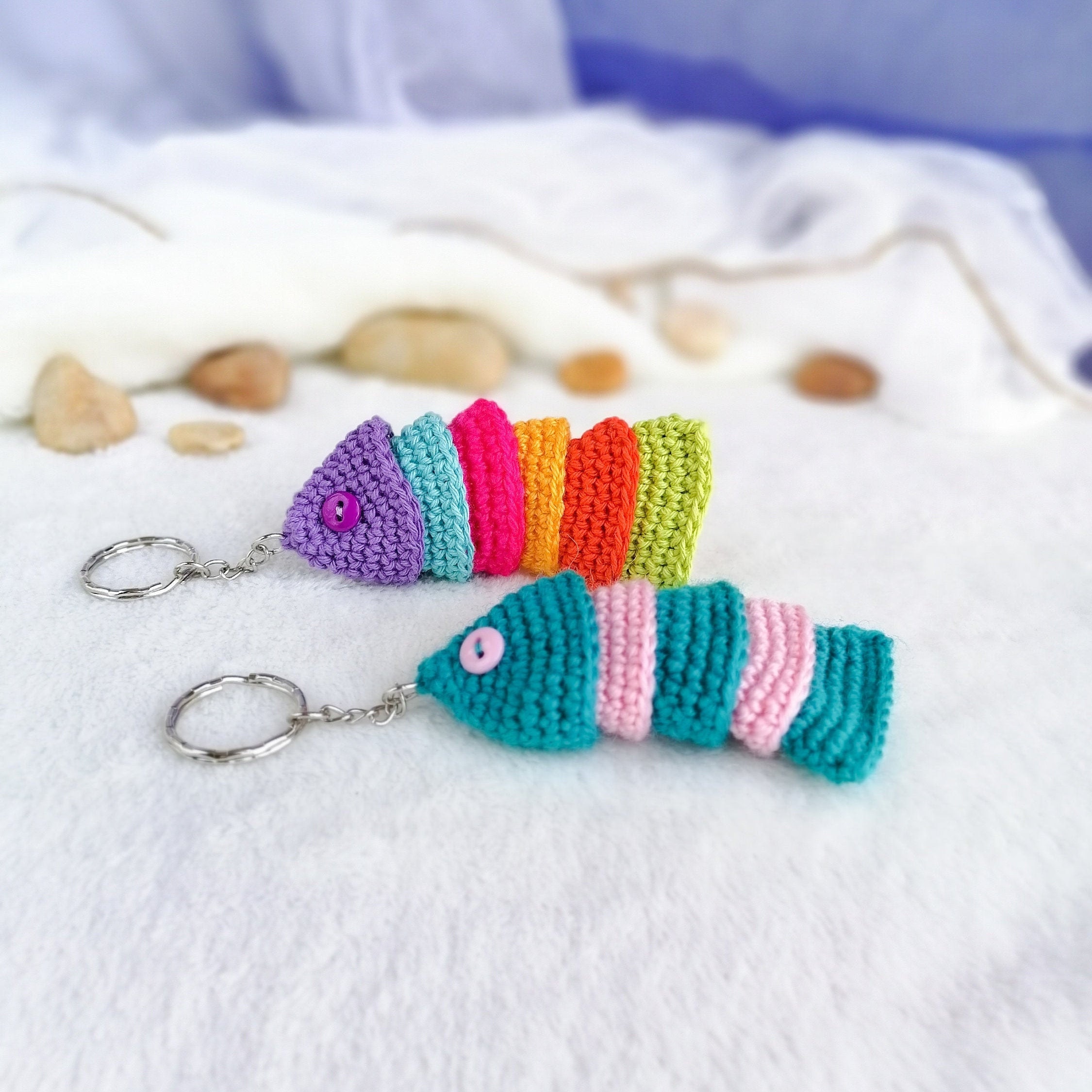 Pattern crochet fish keychain for boyfriend. Amigurumi toys of Etsy