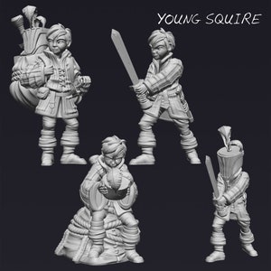 DnD Miniature Young Squire miniature for Dungeons and Dragons tabletop RPG Wargaming miniature from Cast N Play