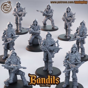 D&D Miniatur Bandit Miniatur für Dungeons and Dragons Tabletop RPG Wargaming von Cast N Play