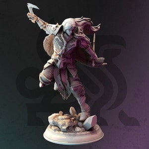 DnD Miniature Dark Elf Ranger miniature for Dungeons and Dragons tabletop RPG Wargaming miniature from DM Stash