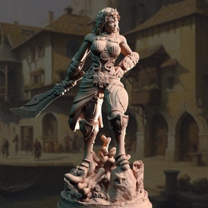 DnD Miniature Triton Fighter miniature for Dungeons and Dragons tabletop RPG Wargaming miniature from DM Stash